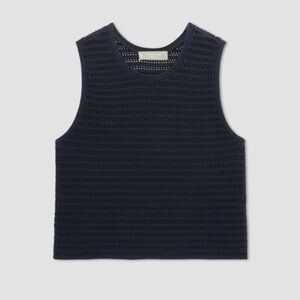 Everlane The Crochet Knit Cami Navy